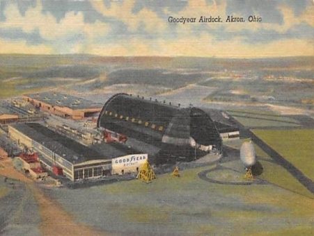 俄亥俄州阿克伦的老式明信片,固特异Airdock
