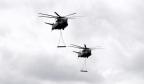 其中今天西科斯基公司、洛克希德马丁公司和门提交给联邦德国国防军西科斯基公司的竞购生产经营ch - 53直升机王马重型直升机。照片由西科斯基公司。